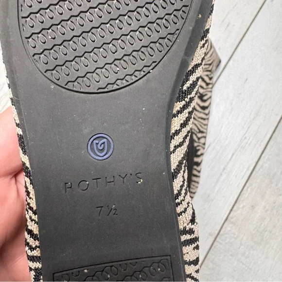 Rothy’s The Flat Round Toe Shoes Women’s Size 7.5 Zebra Print Slip On - Picture 6 of 6